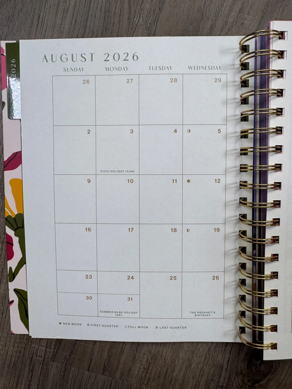 Think Ink 17 Month Planner Floral Cover Aug 2025-Dec 2026